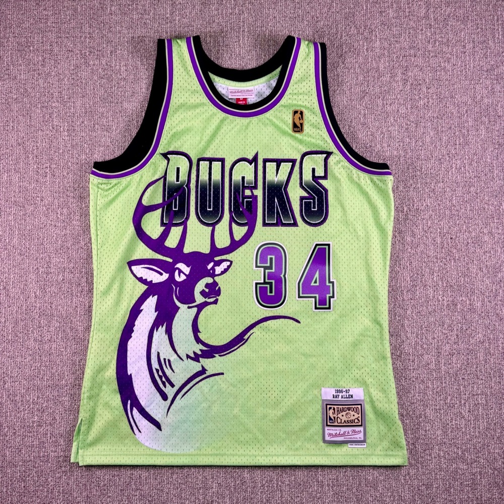 Mitchell & Ness Ray Allen 1996-97 Bucks‎ Hardwood Classics Jersey Green 34
